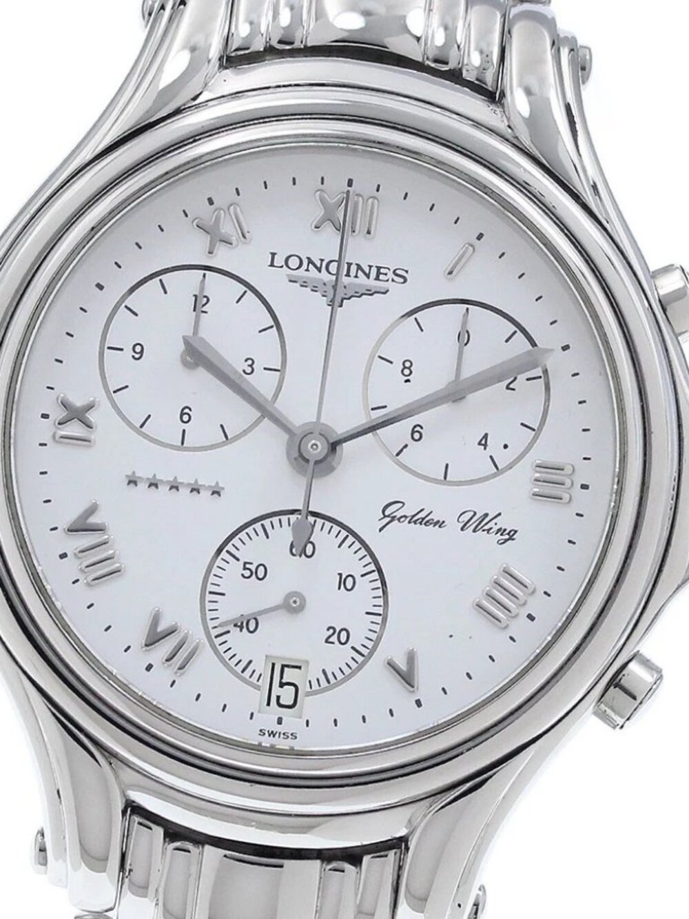 LONGINES Golden wing L3.610.4 Chronograph Date white Dial Quartz Men's